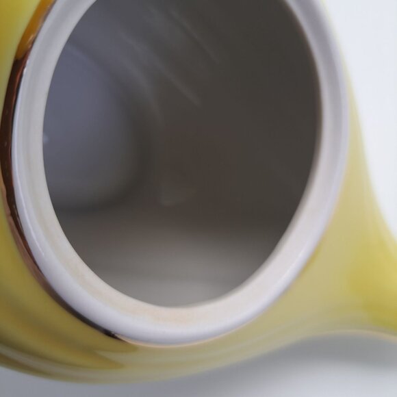 Hall Aladdin Genie Lamp Teapot Yellow Gold Trim Swirl Design Collectible Vintage - Picture 14 of 16